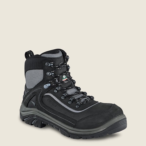 Red Wing Hiking Boots Womens Black/Grey - Trades - 6-inch Waterproof Csa Safety Toe - 0639245-LP